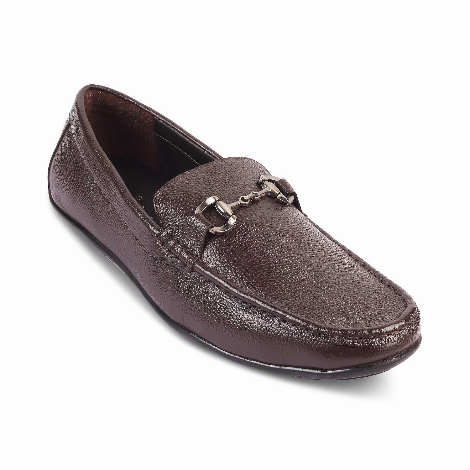 The Rosee Brown Men's Leather Driving Loafers Tresmode Good Loafers