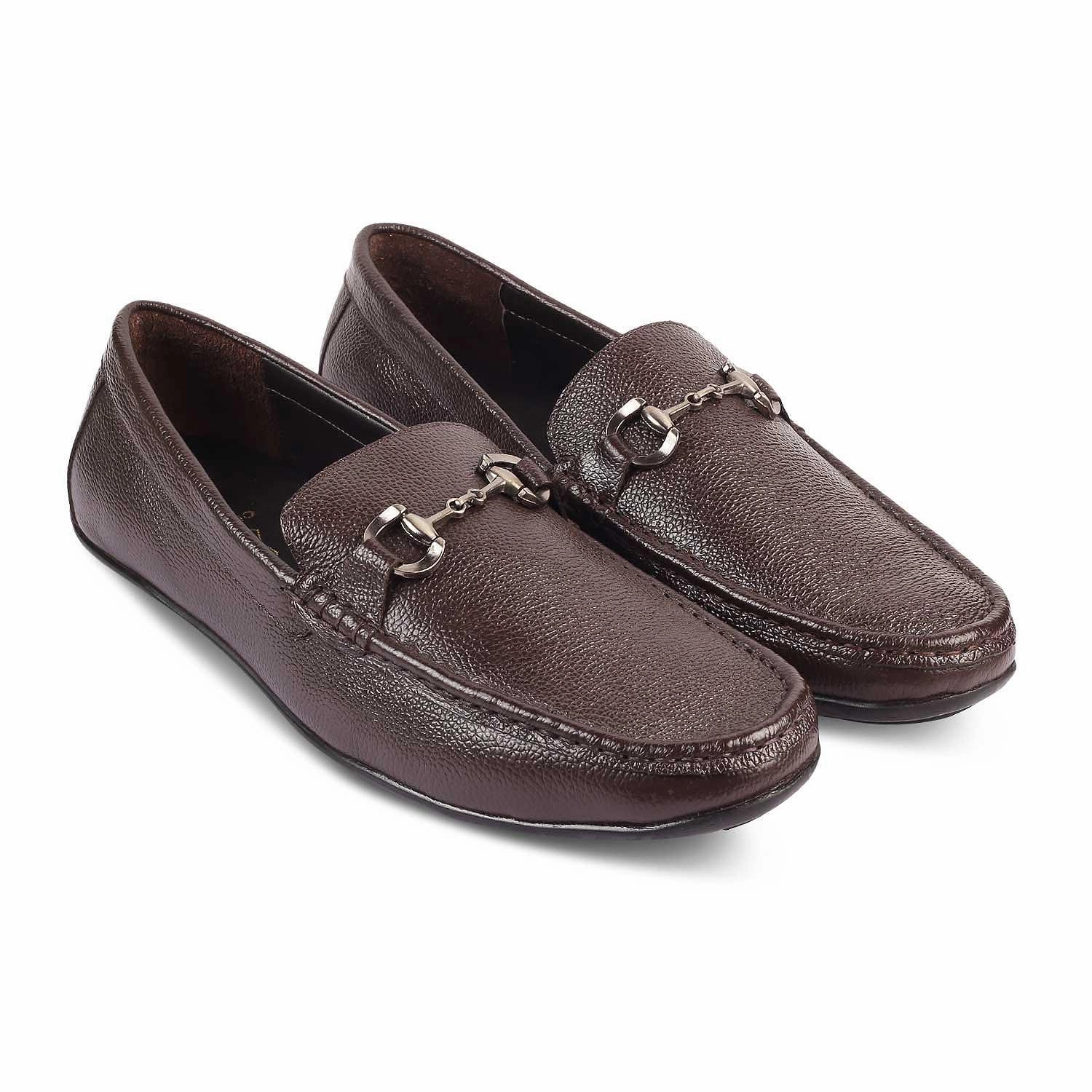 The Rosee Brown Men's Leather Driving Loafers Tresmode Penny Loafers And Sunday Nights