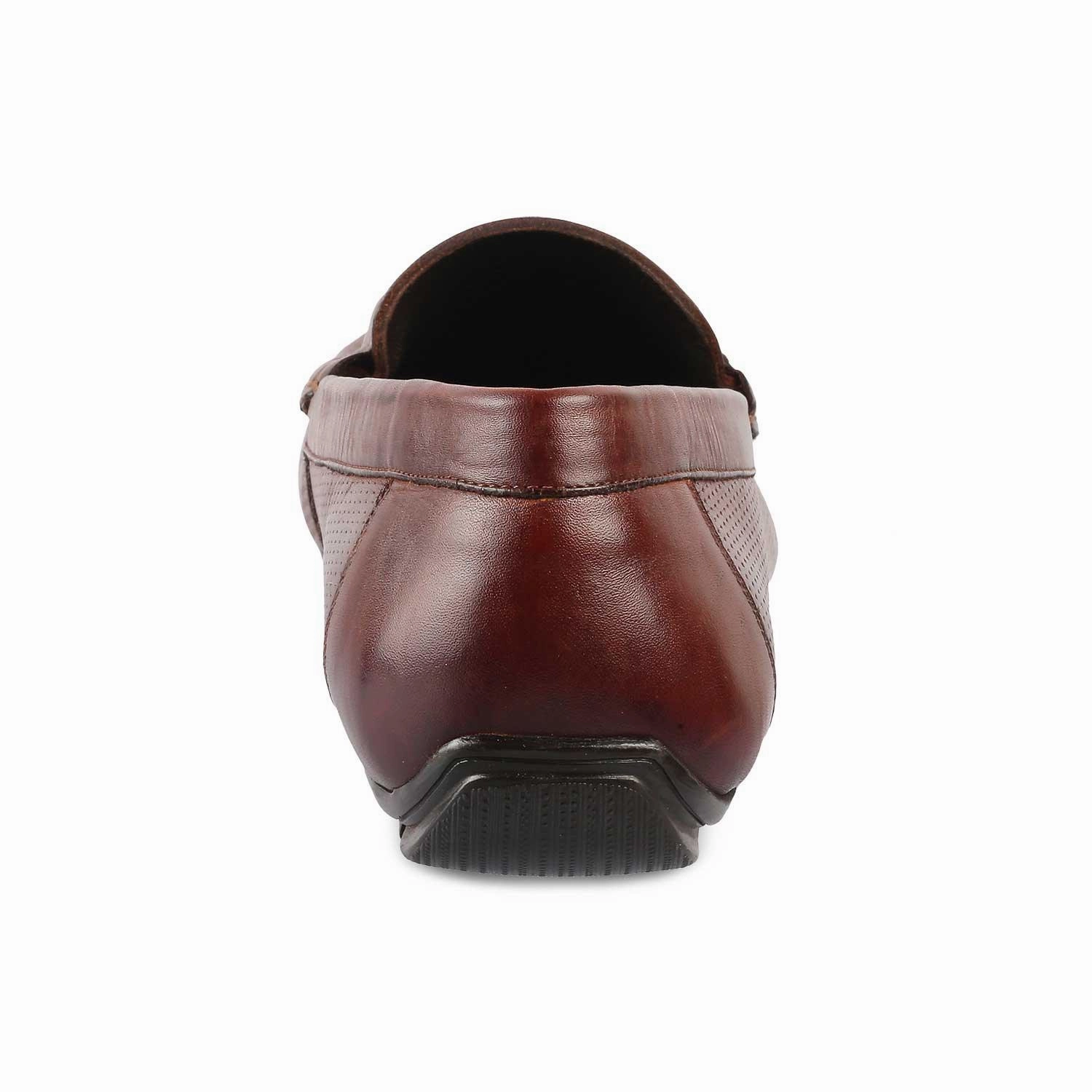 The Rottervam Brown Mens Driving Leather Loafer Casual Dress Loafers