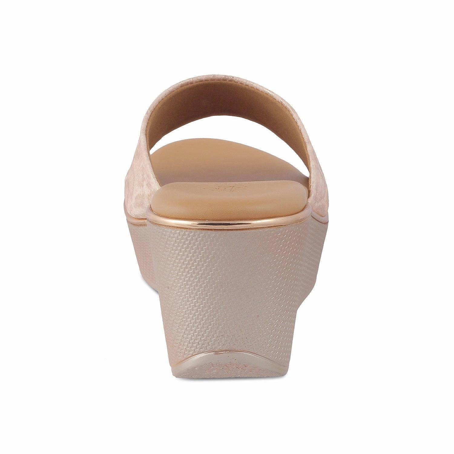 Dawgs Sandals The Sam Champagne Women's Dress Wedge Sandals Tresmode