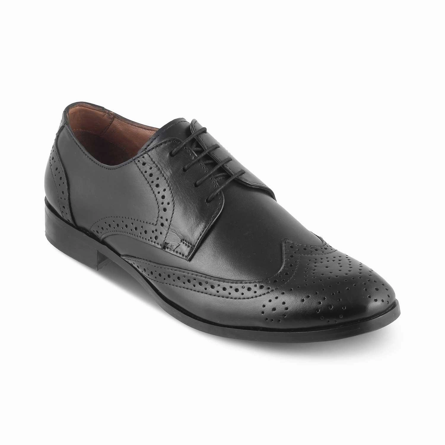 The Shell Black Men's Derby Lace Ups Tresmode Open Derby Shoe