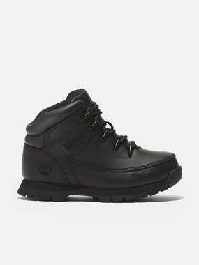 Timberland Boys Euro Sprint Mid Lace Up Boots in Black Good Working Boots
