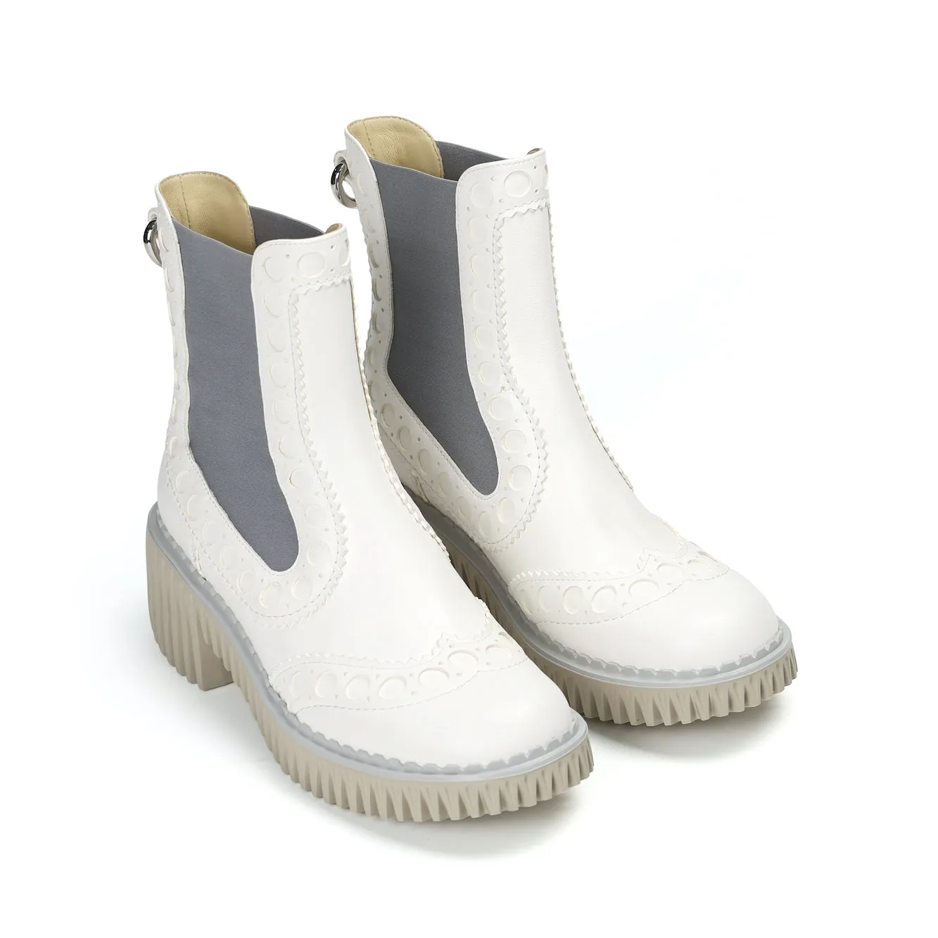 PLITA CILO WHITE Motorcycle Brogues