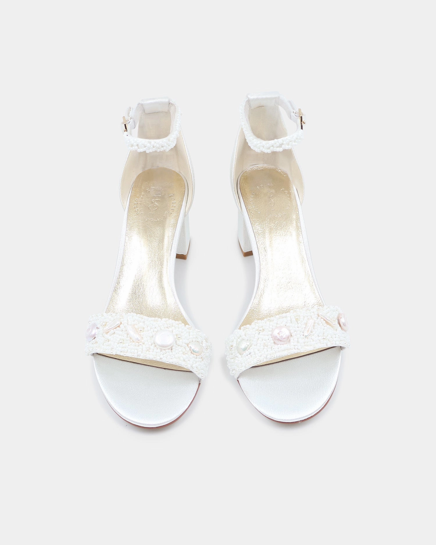 TIMELESS - WHITE PEARL BEADED BRIDAL SHOES 6CM HEEL Exotic High Heels Shoes