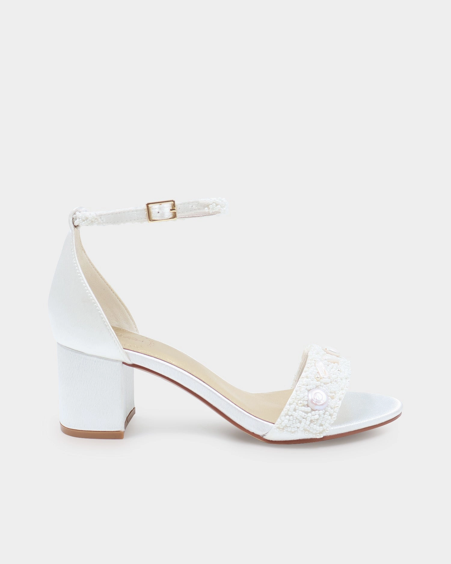 TIMELESS - WHITE PEARL BEADED BRIDAL SHOES 6CM HEEL High Heels Pretty