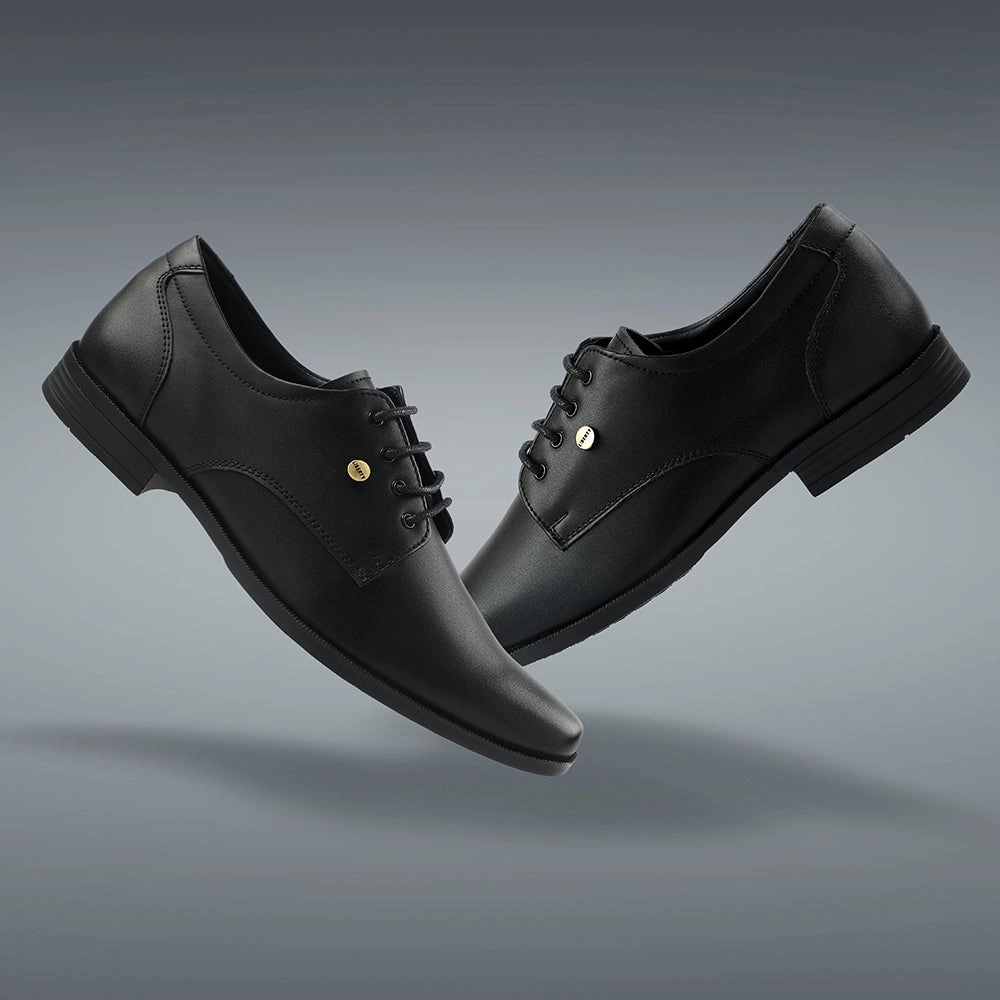 Fortune Black Formal Lacing Derby Shoes For Men BENSTOCK1E By Liberty Lace Up Front Skate Shoes