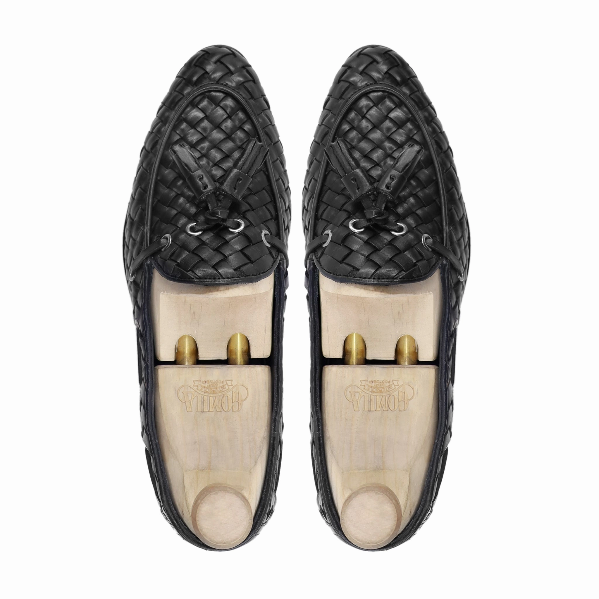 Loafers & Other Stories Akio - Men's Black Hand Woven Calf Leather Loafer
