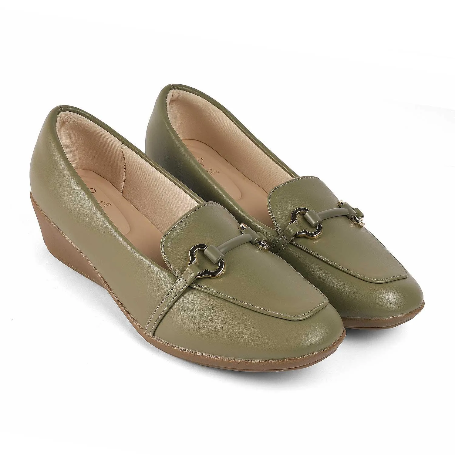 High Heel Penny Loafers Tresmode Trevy Green Women's Casual Sole Loafers
