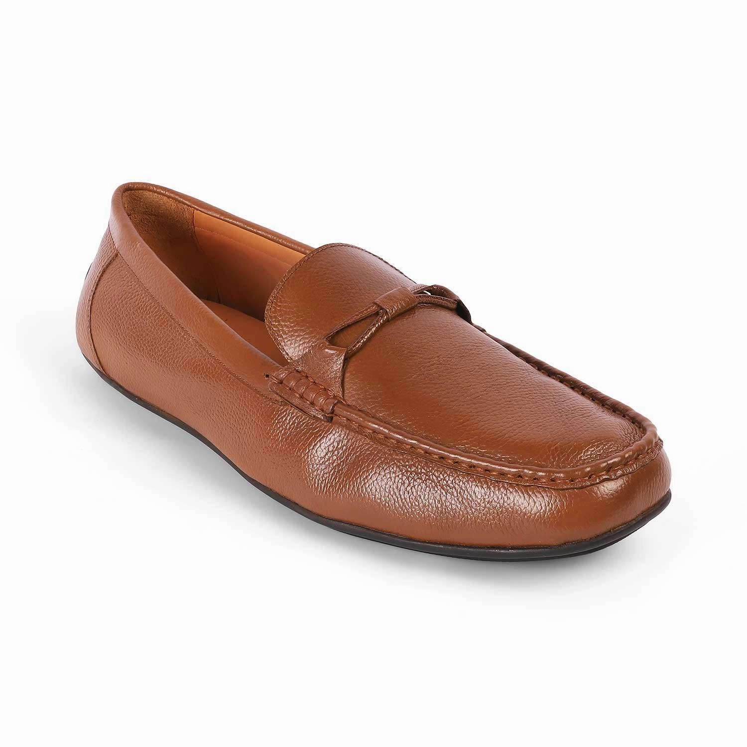 Tresmode Event Tan Men's Leather Driving Loafers Golf Le Fleur Loafers
