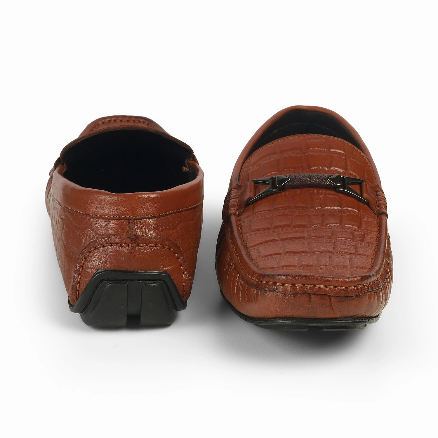 Tresmode Hummer Tan Men's Leather Driving Loafers Tassels On Loafers