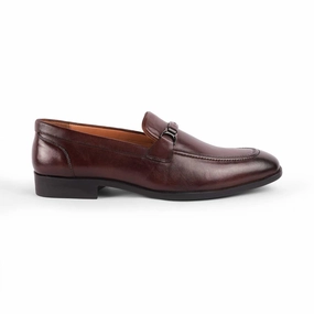 Tresmode Rofel Brown Men's Leather Loafers Ferragamo Loafers