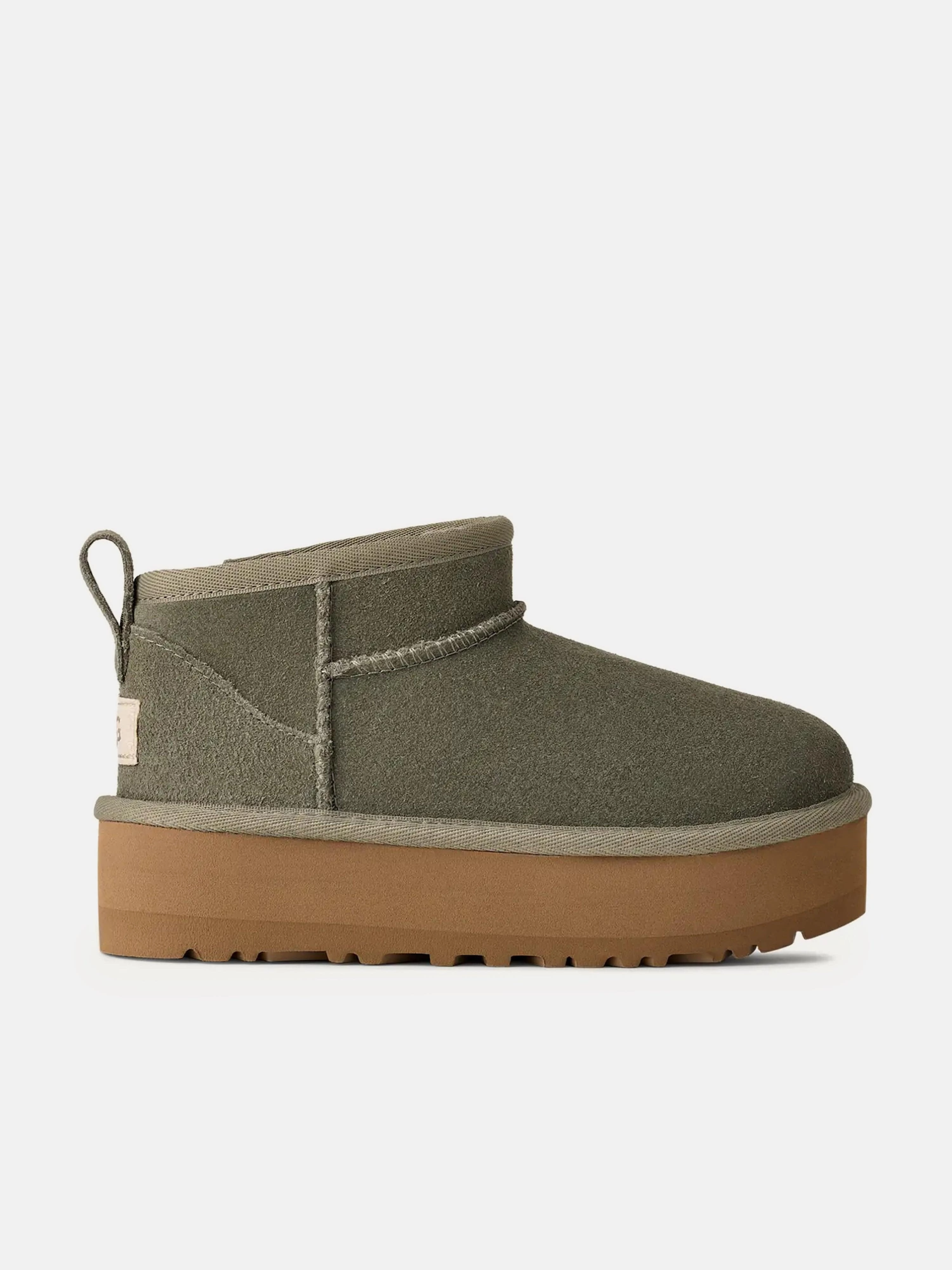 UGG Girls Classic Ultra Mini Platform Boots in Green Tie Boots