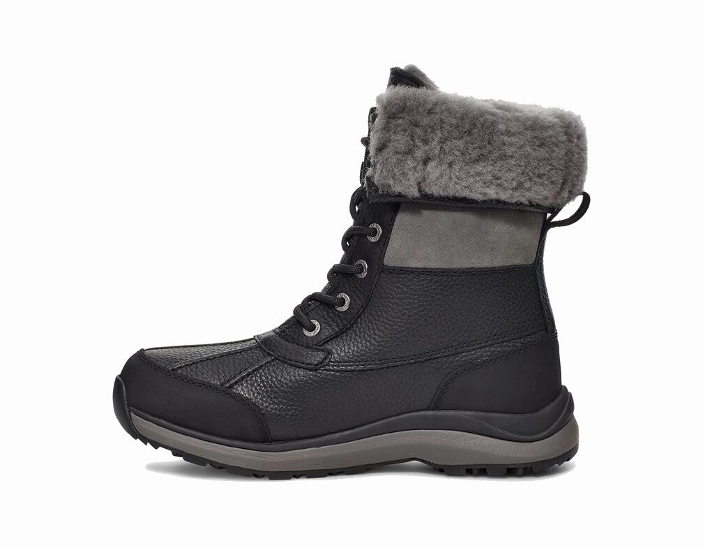 UGG Women's Adirondack III Waterproof Boot - Black Waterproof Fleece Lined Shoes