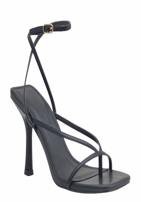 High Heeled Platform Ankle Boots Single Sole Square Toe Heels