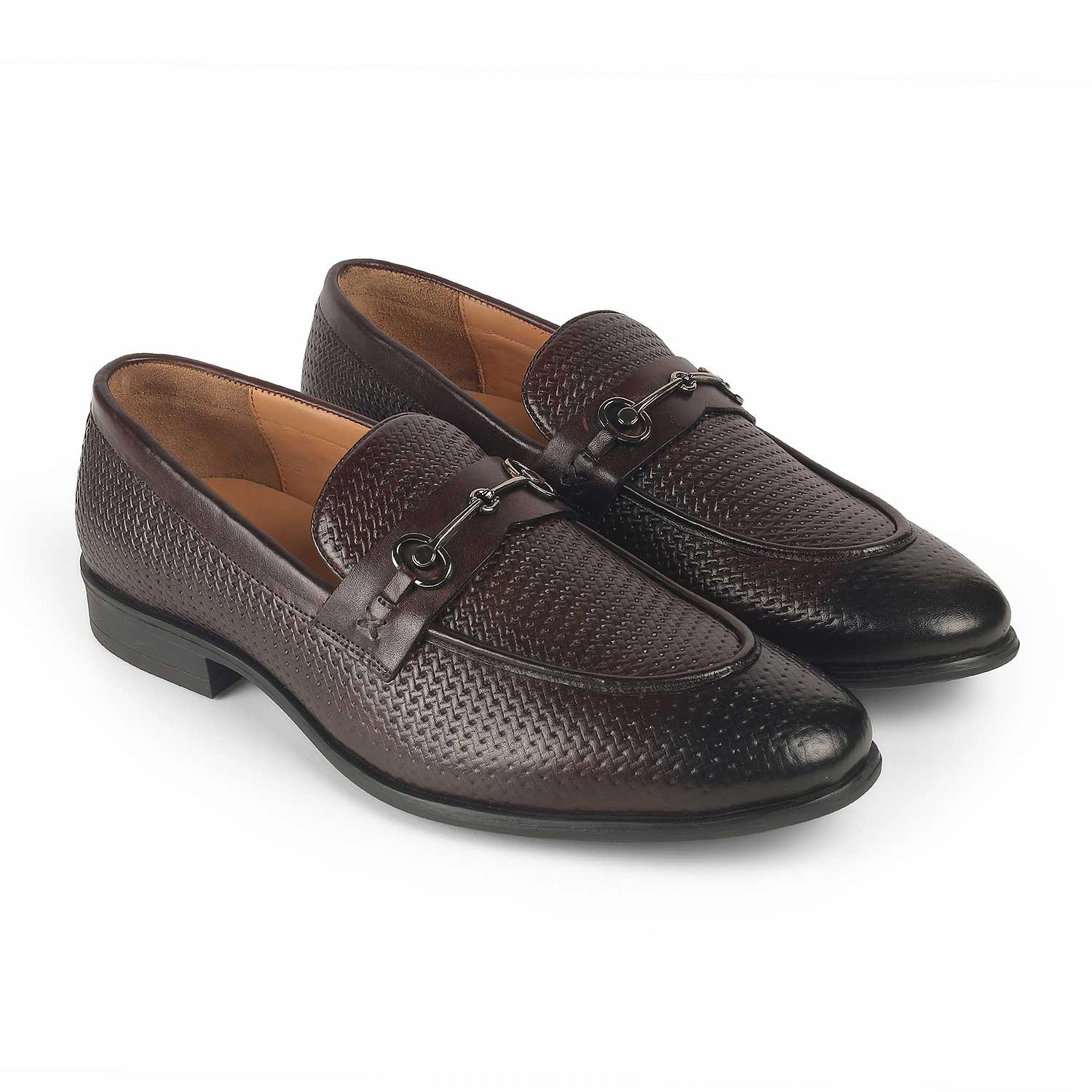 Resort Loafers Tresmode Fetch Brown Men's Textured Leather Loafers