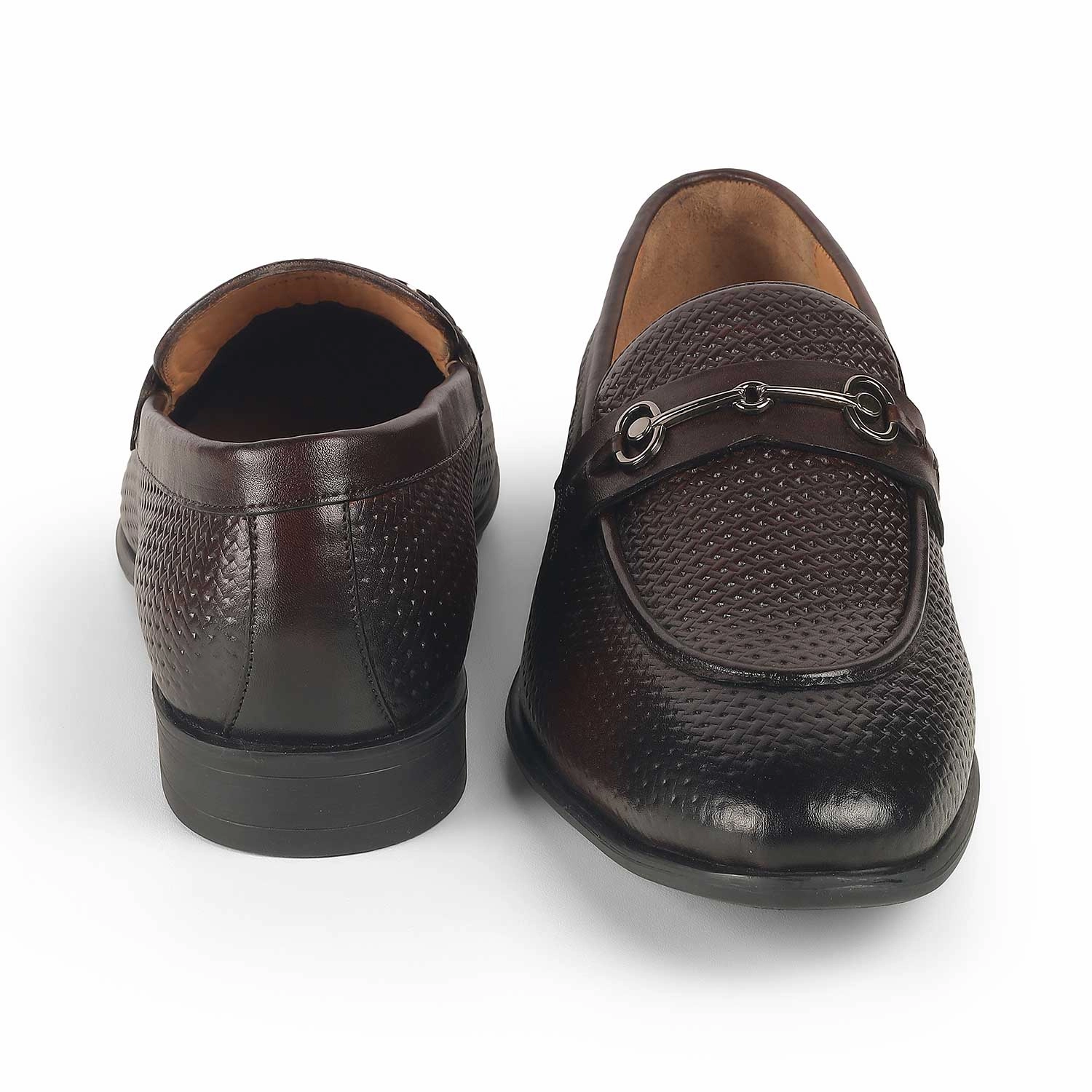 Dexflex Comfort Loafers Tresmode Fetch Brown Men's Textured Leather Loafers