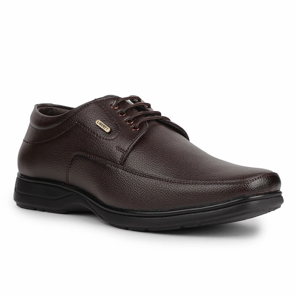 Fortune Brown Formal Lacing Derby Shoes For Men HOL-131E By Liberty Formal Shoes