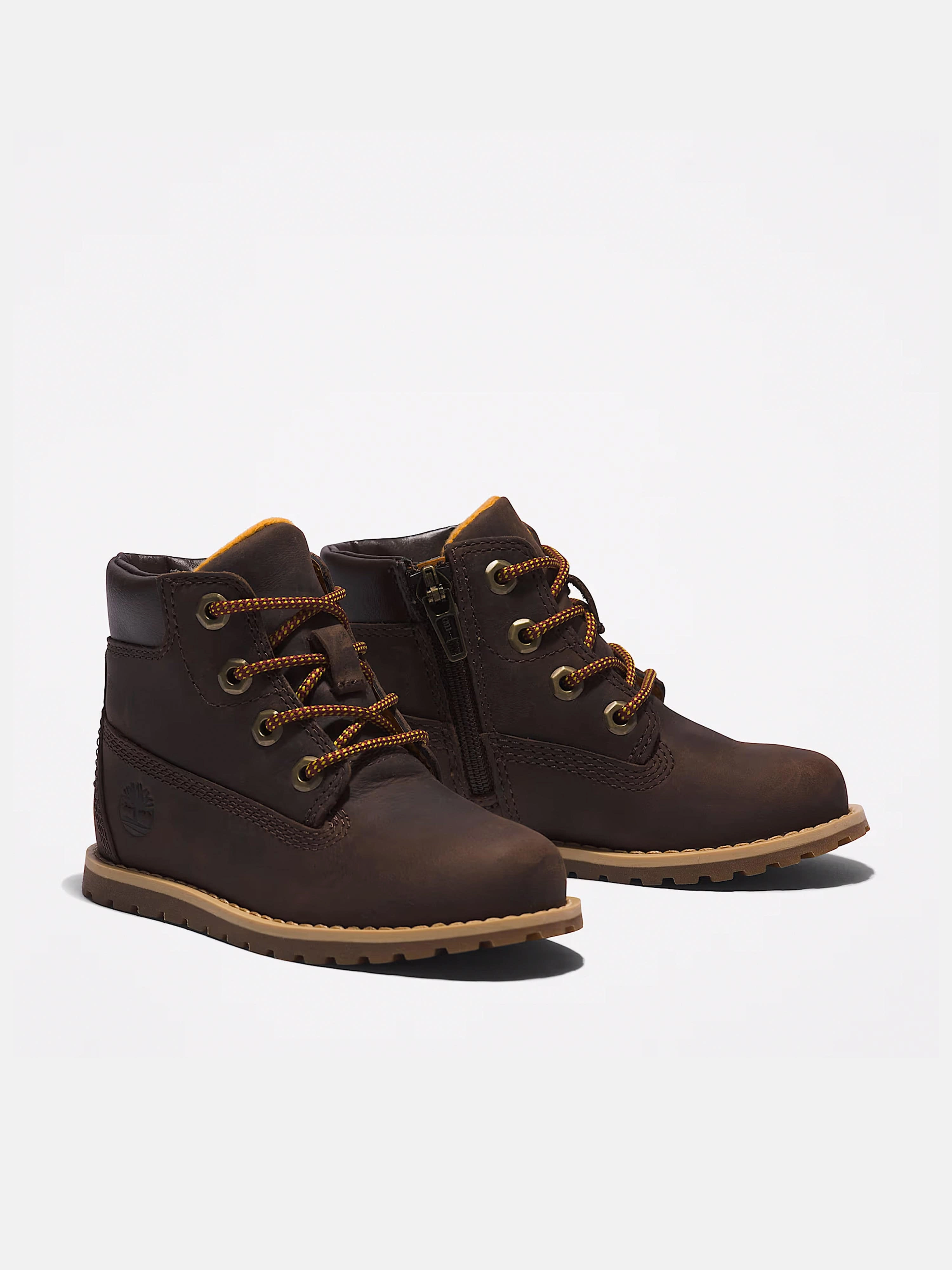 Timberland Kids Mid Lace-Up Boots in Brown Composition Toe Work Boots