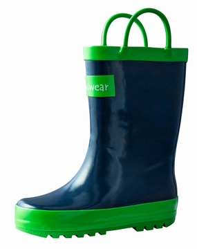 Loop Handle Boots, Navy & Green (Adult) Marten 1460 Boots