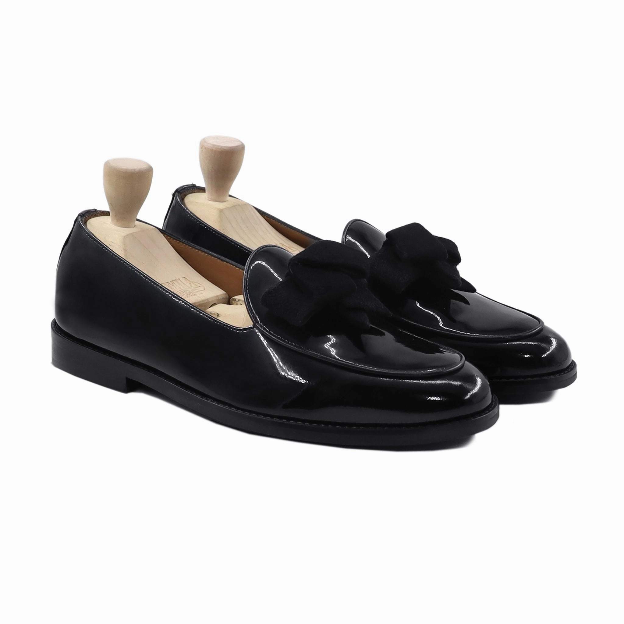 Krang - Men's Black Patent Leather Loafer Boat Loafers