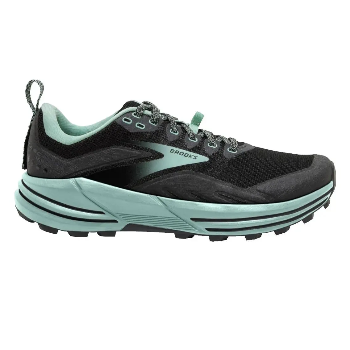 Best Trailing Running Shoes Womens Brooks Cascadia 16 (Wide) - Black / Ebony / Yucca