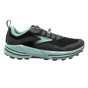 Womens Brooks Cascadia 16 (Wide) - Black / Ebony / Yucca Aventrail Trail Running Shoe