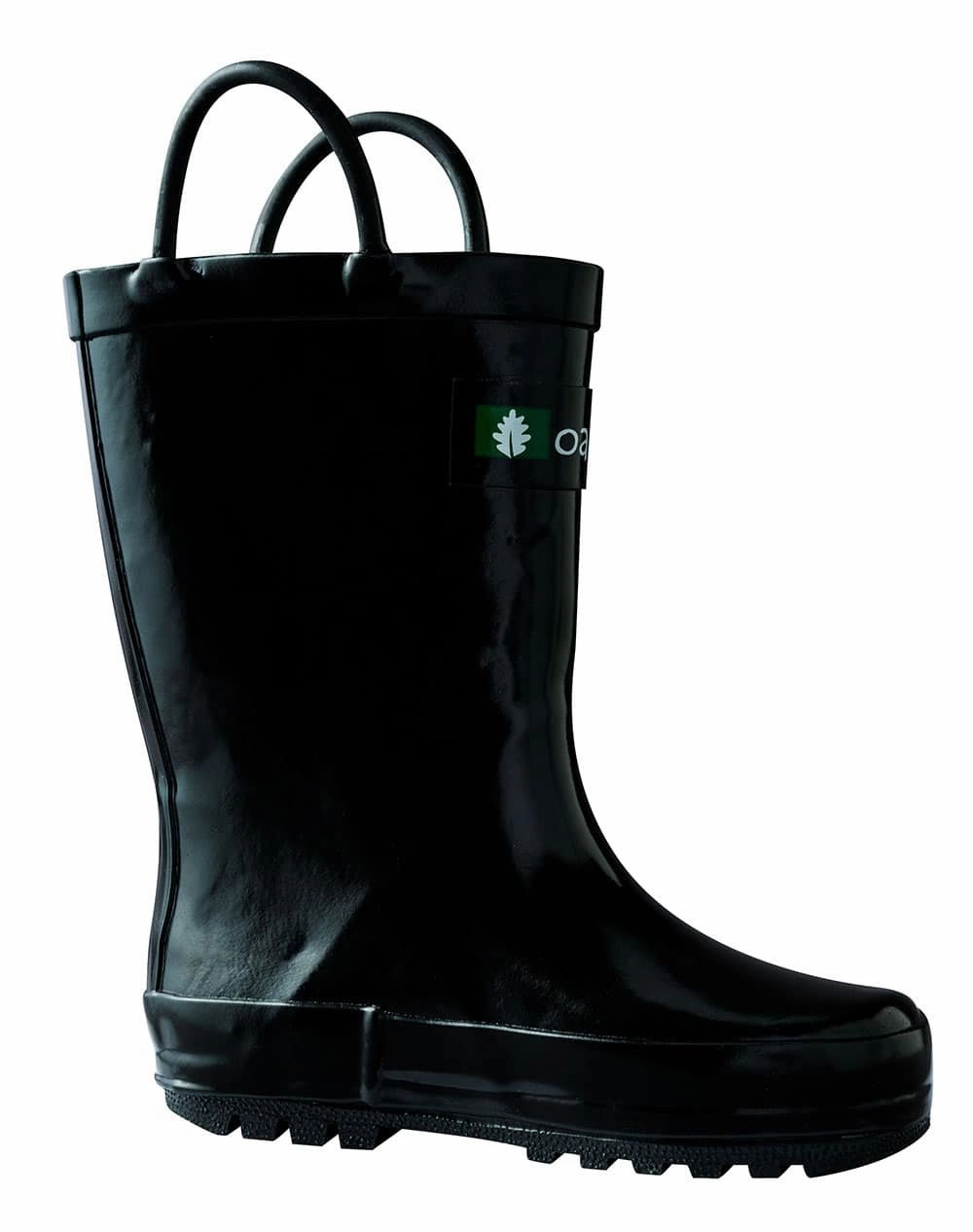 Elephant Cowboy Boots Jet Black Loop Handle Rubber Rain Boots