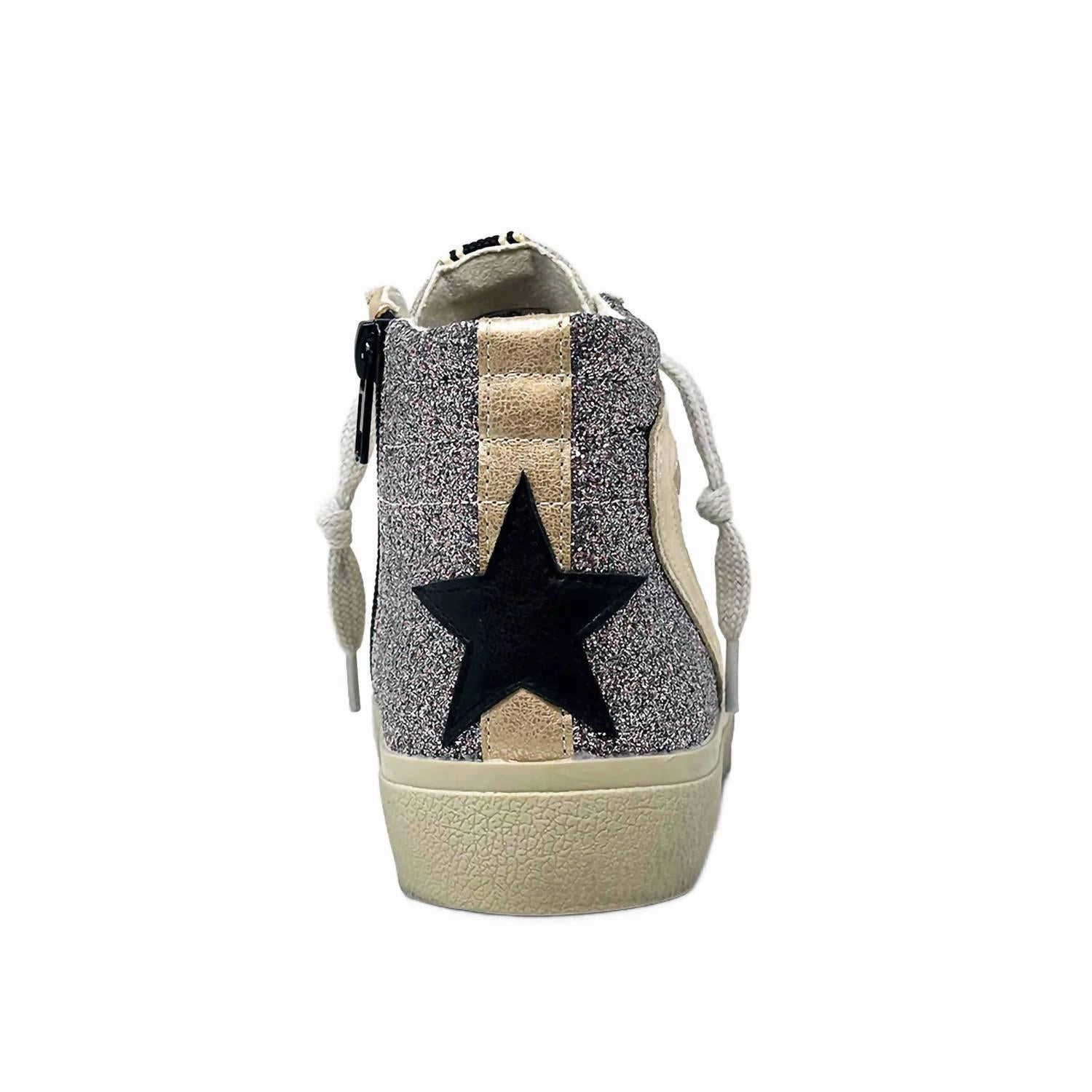 Sneakers Flat Feet Youth Roxanne High Top Sneaker In Pewter Glitter